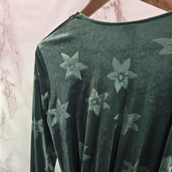 & Other Stories Dress Womens 6 Small Green Velvet Floral Midi Maxi Wrap Long - Picture 8 of 16
